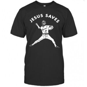 Jesus Saves Baseball T-Shirt